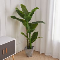 Artificial Tropical Plant with Plastic Flowerpot Home Office Decoration - Green / 150CM