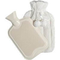 Plush Hot Water Bottle Cover Set - Cream