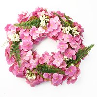 Artificial Pink Floral Blossom Wreath - Pink