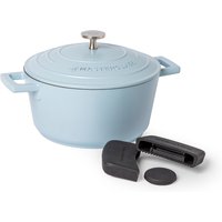 4pc Set Casserole Dish, 2.5L, 3x Silicone Handle Covers - Blue