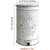 Trash Can with Lid Farmhouse Trash Can - White