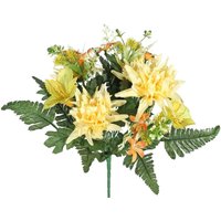 Artificial Rose Alstro Mixed Bouquet. H35cm - Yellow