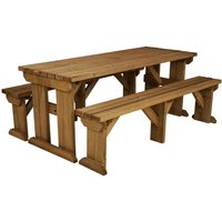 Aspen Wooden Patio Furniture - Rustic brown / 240cm