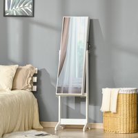 HOMCOM Mirror Jewellery Cabinet Lockable - White