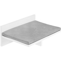 Wall Mounted Cat Bed With Cushion - Space Saving Cat Shelf For Large Pets - White