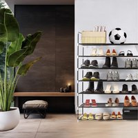 7 Tier Shoe Rack Heavy Duty Metal Shoe Organizer - Grey