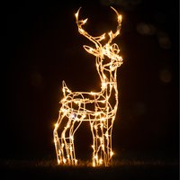 Pre-Lit Christmas Gold Laser Deer 120cm with 960 Warm White LED Micro-Lights - Gold