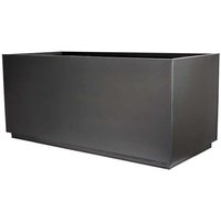 Black Galvanised Zinc Kick-Bottom Trough Planter - Black / 128l