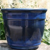 Ardente Planter 33cm - Midnight Blue with Black