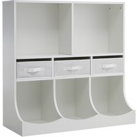 Kidkid 1-3 Tier Stackable Open Toy Storage Organiser - White / 91cm
