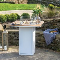 Cosiloft 100 Fire Pit Bar Table - White and Natural