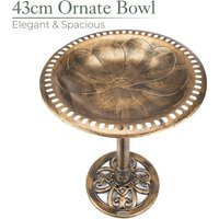 Round Pedestal Bird Bath - Bronze