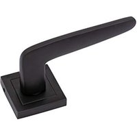 Venus Door Handle On Square Rose - Matt Black