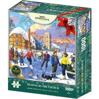 Nostalgia Christmas Collection Skating By The Church 1000pc Jigsaw Puzzle - Mixed