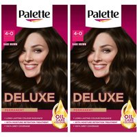 Palette Deluxe Creme Colouration 4-0 Dark Brown Hair Dye, 2 Pack - Dark Brown
