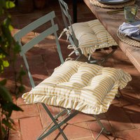 Millie Ruffle 2 Pack Indoor-Outdoor Seat Pads - Yellow