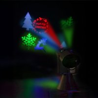 Outdoor Festive Christmas LED Projector With 4 Festive Slides Batt Op - Black