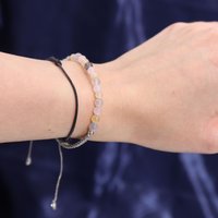 Gemini Zodiac Crystal Candle Gemstone Bracelet Set Tigers Eye - Blue