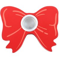 Red Bow Taper Candle Holder Elegant Love Themed Table Decor - Red