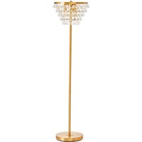 Hutchinson Clear Crystal Floor Lamp with Gold Metal - Gold