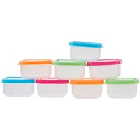 Set of 8 Mini Storage Plastic Containers - Multicolour
