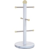 Easton Marble Effect and Gold Mug Tree - Gold, White