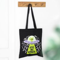 Give Me Space Alien UFO Tote Bag - Black
