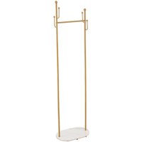 Modern Clothes Rack with Marble Effect Base - Gold