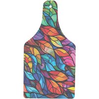 Stained Glass Pattern Large Bottle Serving Board - Glass Kitchenware Platter - Blue
