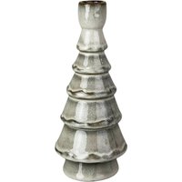 Four Candle Glazed Ceramic Candle Holder in White