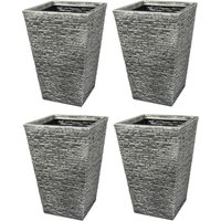 Tall Brick Effect Flared Planter - Grey / 4