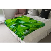 Green Leaf Background Abstract Of Nature Blanket - Green