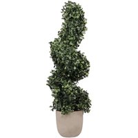 , Faux Spiral Ivy in White Ceramic Pot , Faux Spiral Ivy in White Ceramic Pot