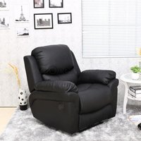 Madison Electric Leather Auto Recliner Armchair - Black