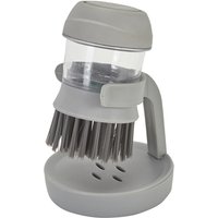 Dish Pot Brush With Soap Dispenser - Grey