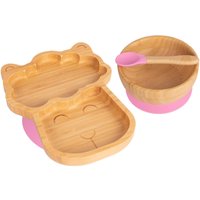 Children's Bamboo Suction Llama Dinner Set - Pink