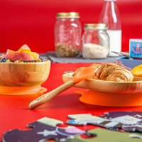 Children's Bamboo Silicone Tip Spoon - Orange