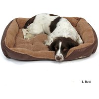 Faux Fur Dog Bed in Brown - Brown / 1.57kg / 75cm