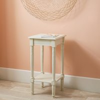 Tall Side Table - Elizabeth White / Square