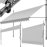No-Drill Retractable Awning - Light Grey / 400cm