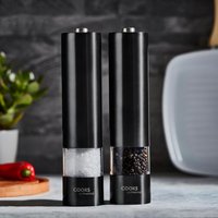 Electric Stainless Steel Automatic Salt and Pepper Mill Set - Black
