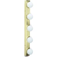 Brushed Gold Hollywood IP44 Wired Wall Light 5 x 3W G9 6500k Bulb - Gold