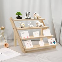 4-Tier Wooden Ladder Shelf - Natural