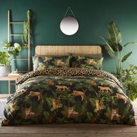 Jungle Cats Duvet Cover Set - Multi / Double