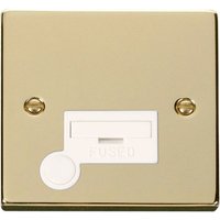 Polished Brass 13A Fused Connection Unit With Flex - White