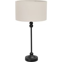 Maggie Black Table Lamp Drum Shade - White / Bulb Included
