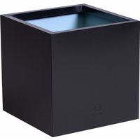 Black Galvanised Zinc Cube Outdoor Planter - Black / 61l