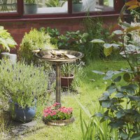 Outsunny Bird Bath, Vintage Birdbath for Outdoor - Bronze Tone