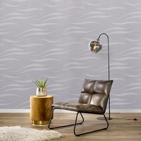 3D Curved Strip Wallpaper Roll Peel and Stick - Silver Grey