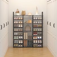 Lifeideas 9 Tier Open Style Metal Shoe Rack - Black
